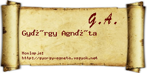 György Agnéta névjegykártya